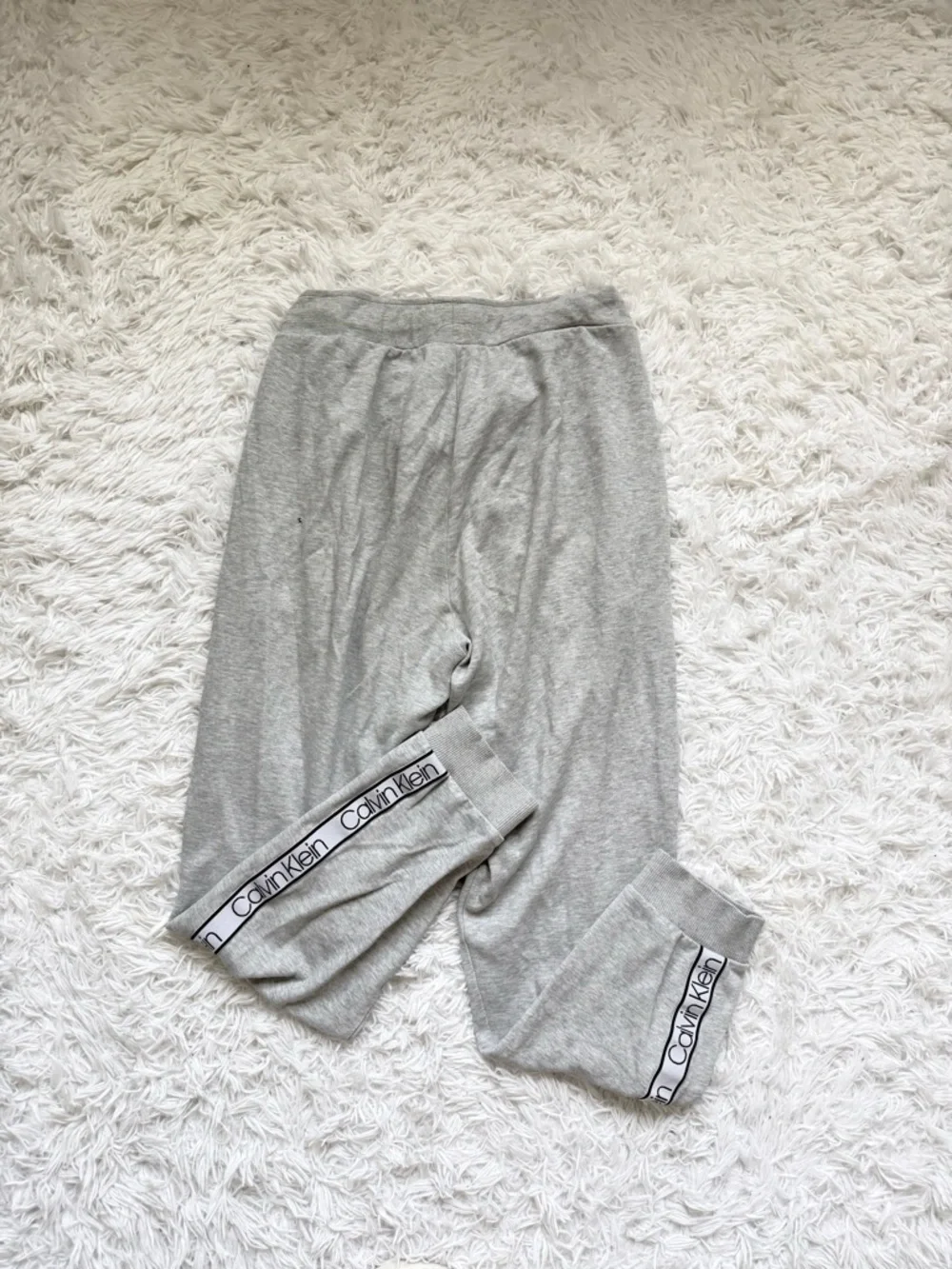Calvin Klein Light Gray Logo-Strip Jogger Pants